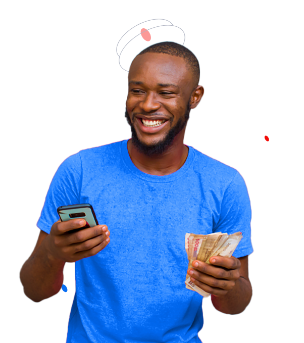 a man smiling with a phone at hand